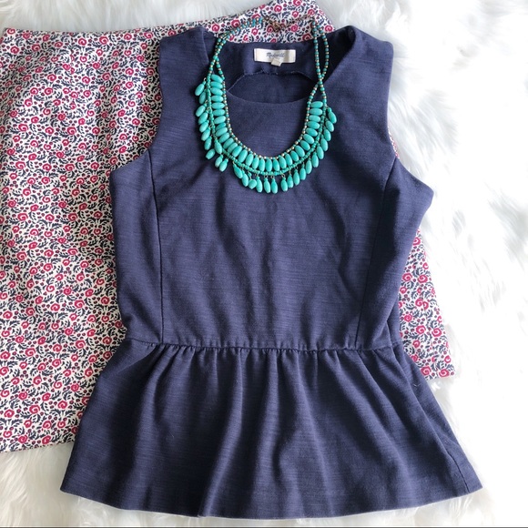 Madewell Tops - Madewell • Navy Peplum
